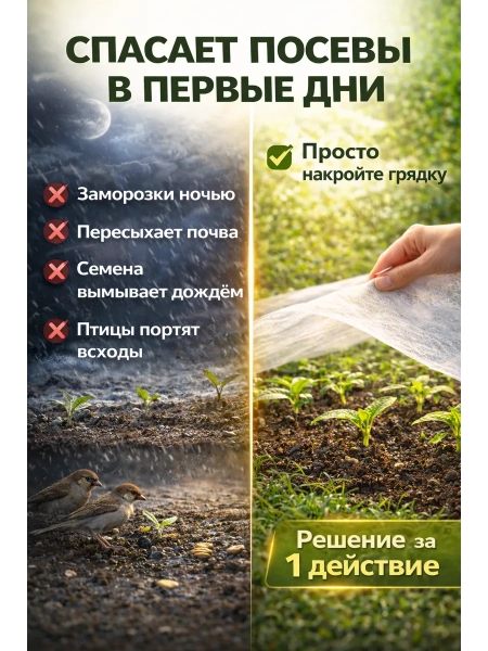 Укрывной материал Грядка в порядке с УФ стабилизатором белый 17 г/м2, 3,2 х 10 м Благодатное Земледелие